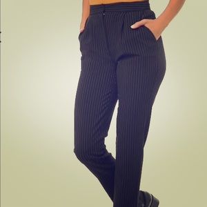 Forever21 Pinstriped Straight-Leg Pants